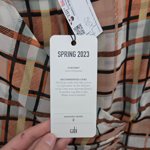 Cabi Whist Blouse Painted Plaid – Size M