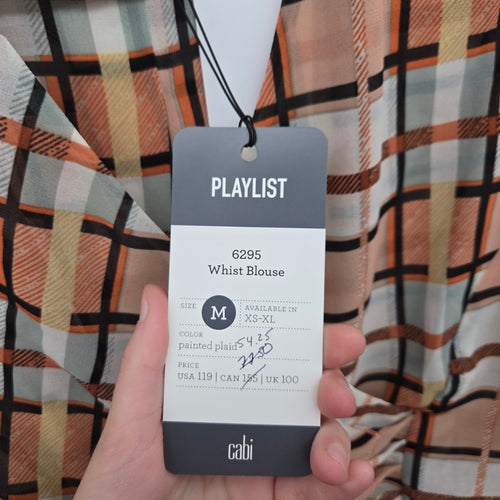 Cabi Whist Blouse Painted Plaid – Size M