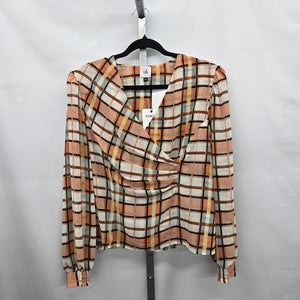 Cabi Whist Blouse Painted Plaid – Size M