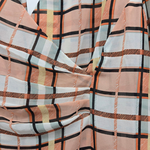 Cabi Whist Blouse Painted Plaid – Size M