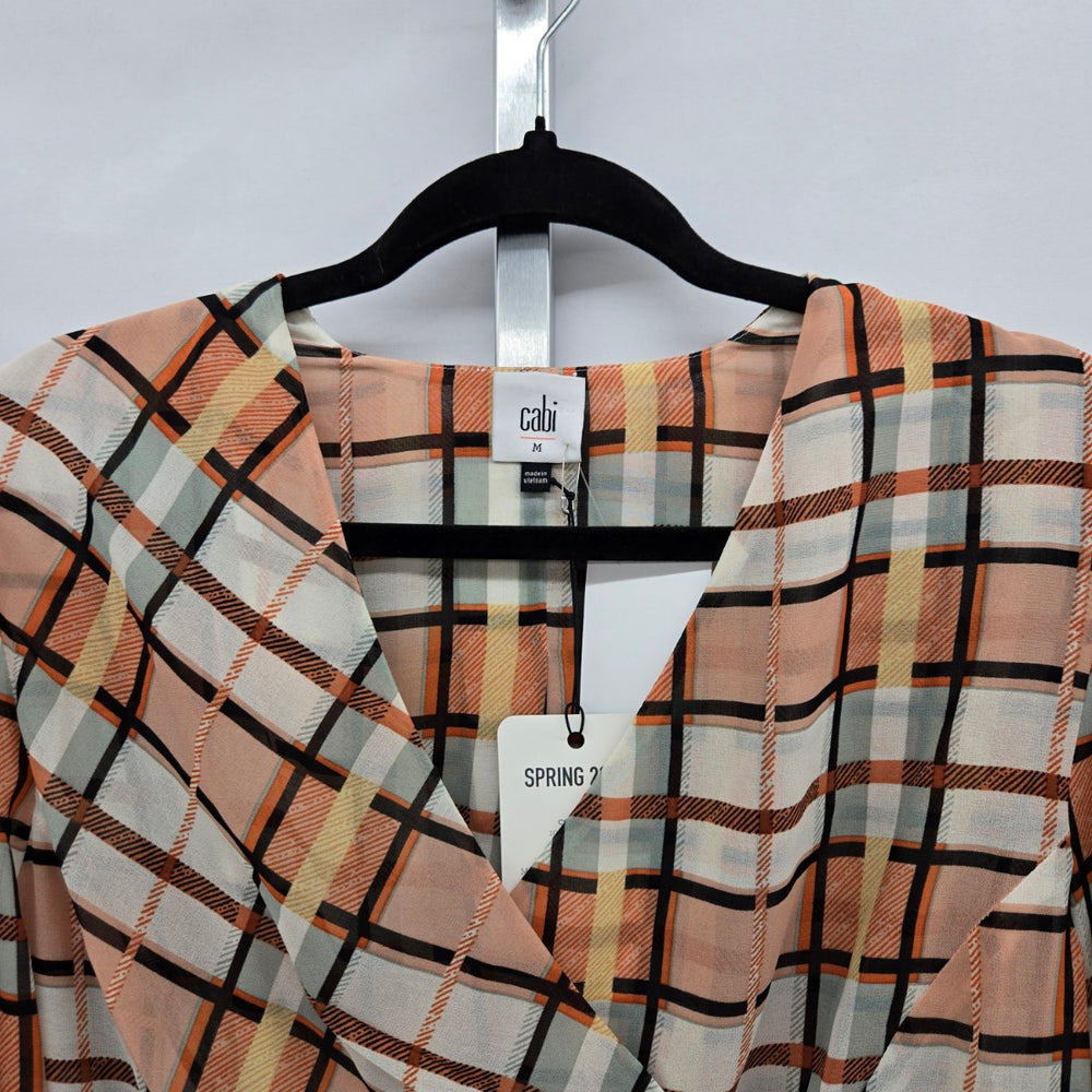 Cabi Whist Blouse Painted Plaid – Size M
