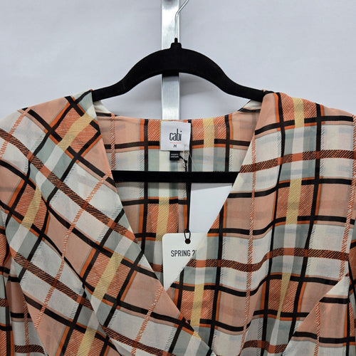 Cabi Whist Blouse Painted Plaid – Size M