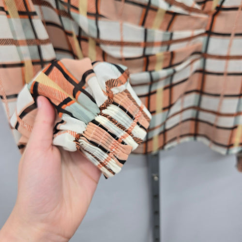 Cabi Whist Blouse Painted Plaid – Size M