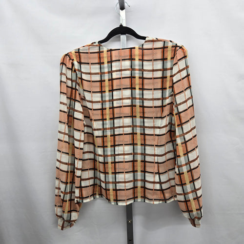 Cabi Whist Blouse Painted Plaid – Size M