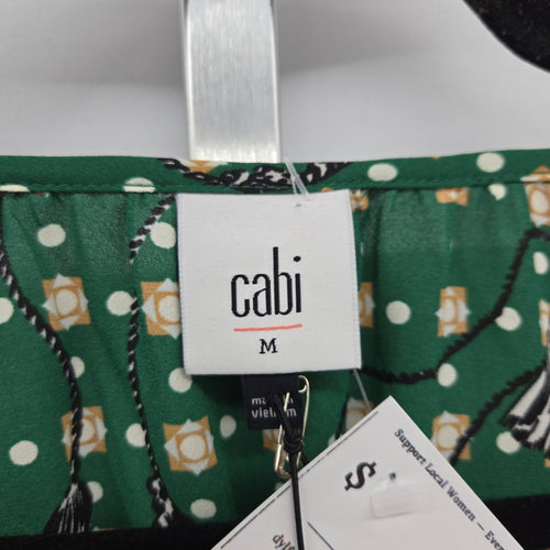 Cabi Voyage Blouse Foulard Print Green  – Size M