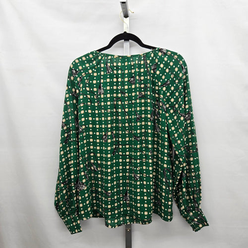 Cabi Voyage Blouse Foulard Print Green  – Size M