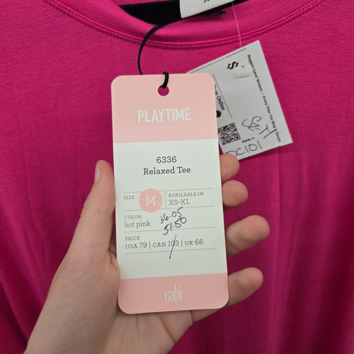 Cabi Relaxed Tee Hot Pink Short Sleeve T-Shirt – Size M