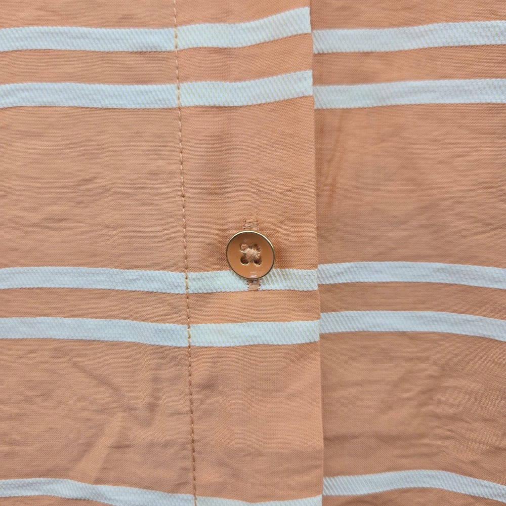 Cabi Camp Shirt Orange Stripe Short Sleeve Button Up Shirt – Size M