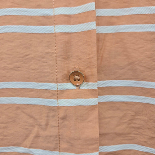 Cabi Camp Shirt Orange Stripe Short Sleeve Button Up Shirt – Size M