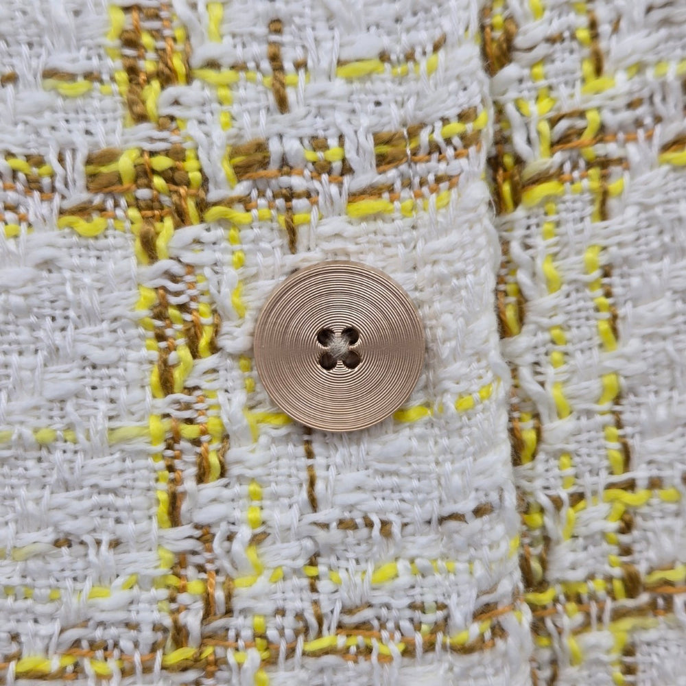 Cabi Coco Skirt Yellow Tailored Plaid Mini Tweed Skirt – Size 8