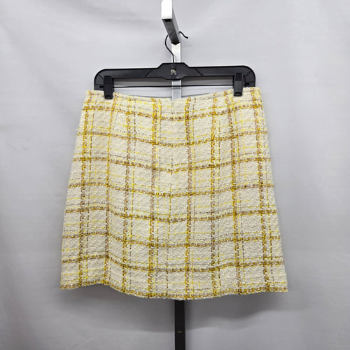 Cabi Coco Skirt Yellow Tailored Plaid Mini Tweed Skirt – Size 8