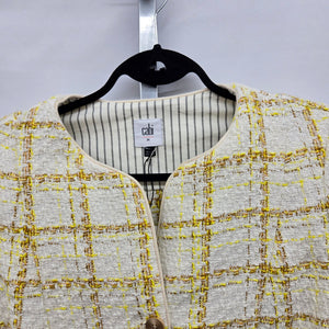 Cabi Coco Jacket Yellow Tailored Plaid Tweed Blazer – Size M