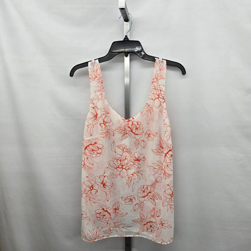 Cabi Stencil Top White & Orange Floral Sleeveless– Size M