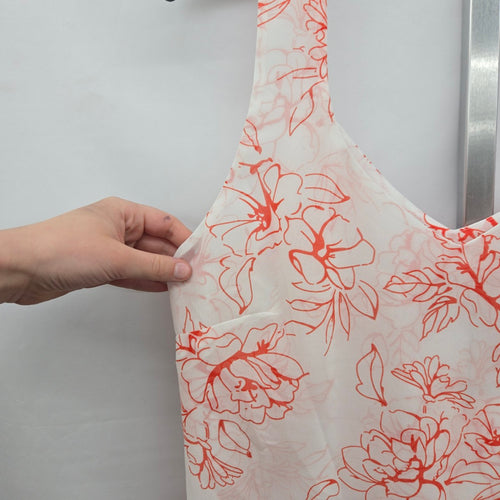 Cabi Stencil Top White & Orange Floral Sleeveless– Size M
