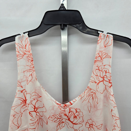 Cabi Stencil Top White & Orange Floral Sleeveless– Size M