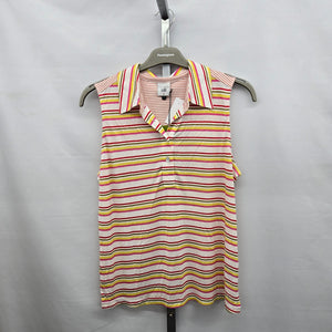 Cabi Tee Up Tee Electric Stripe Sleeveless Active Top – Size M