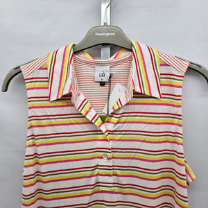 Cabi Tee Up Tee Electric Stripe Sleeveless Active Top – Size M