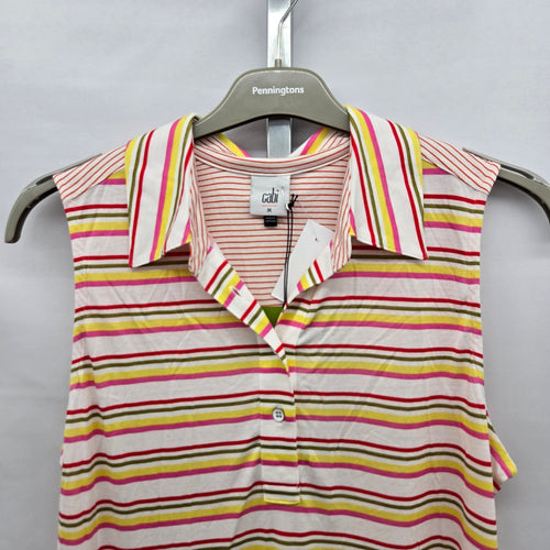Cabi Tee Up Tee Electric Stripe Sleeveless Active Top – Size M