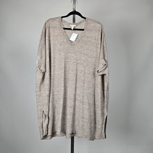 Eileen Fisher Organic Linen Dolman Sleeve Tunic Top Gray – Size L/XL