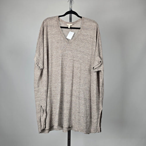Eileen Fisher Organic Linen Dolman Sleeve Tunic Top Gray – Size L/XL