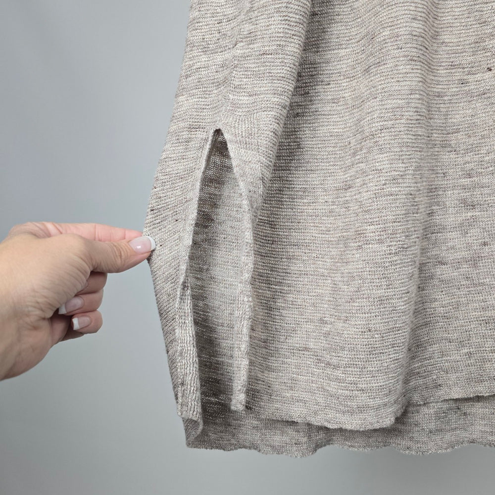 Eileen Fisher Organic Linen Dolman Sleeve Tunic Top Gray – Size L/XL
