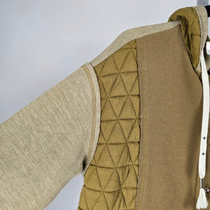 Salti Road Mixed Media Hooded Jacket Olive Tan – Size L