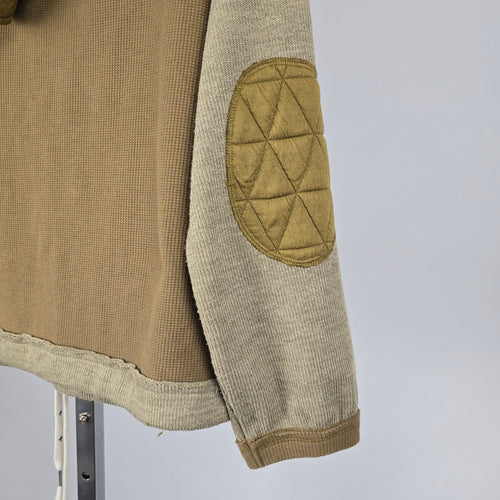 Salti Road Mixed Media Hooded Jacket Olive Tan – Size L