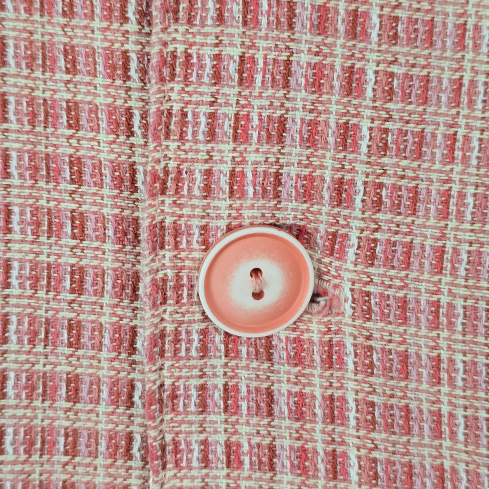 Handmade Pink Textured Double-Breasted Fit & Flare Coat – Size XS