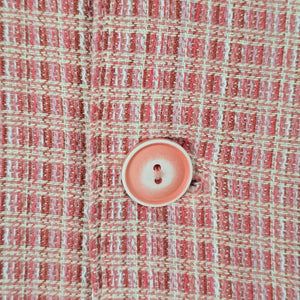 Handmade Pink Textured Double-Breasted Fit & Flare Coat – Size XS