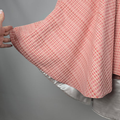 Handmade Pink Textured Double-Breasted Fit & Flare Coat – Size XS
