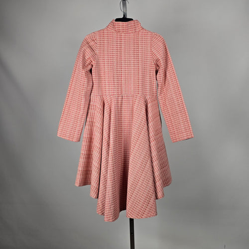 Handmade Pink Textured Double-Breasted Fit & Flare Coat – Size XS