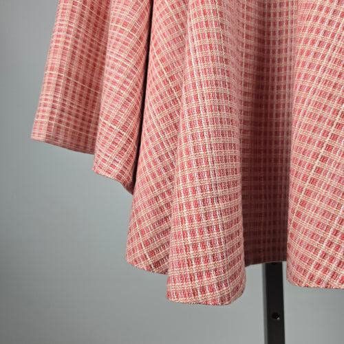 Handmade Pink Textured Double-Breasted Fit & Flare Coat – Size XS