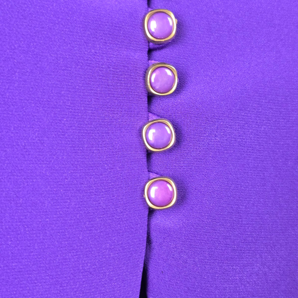 Vintage Invitations Creations Formal Purple Satin Trim Blazer – Size M
