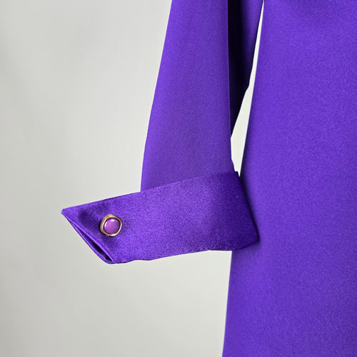 Vintage Invitations Creations Formal Purple Satin Trim Blazer – Size M