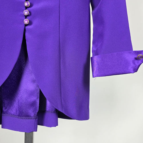 Vintage Invitations Creations Formal Purple Satin Trim Blazer – Size M