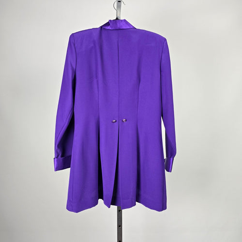 Vintage Invitations Creations Formal Purple Satin Trim Blazer – Size M