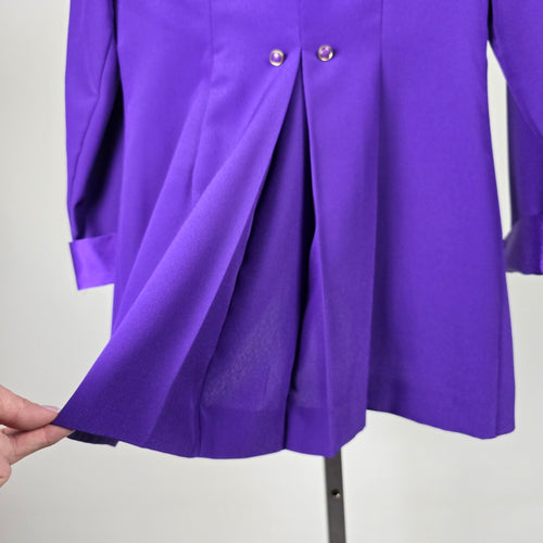 Vintage Invitations Creations Formal Purple Satin Trim Blazer – Size M