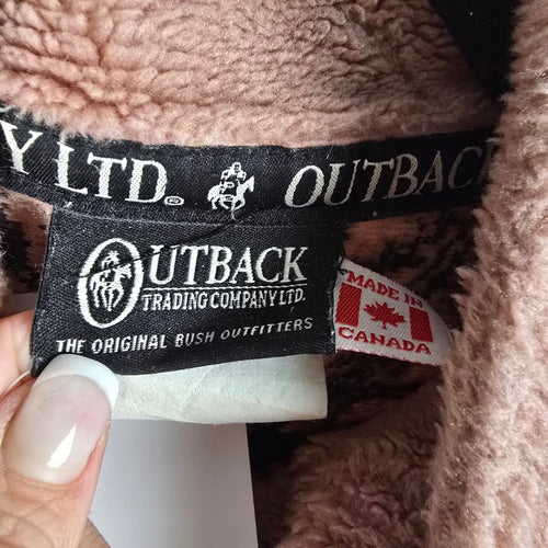 Outback Trading Co. Horse & Forest Fleece Zip Jacket Pink Black – Size L/XL