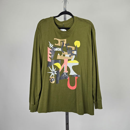 Lululemon x Justin Broadbent Team Canada Graphic Long Sleeve Shirt Olive Green – Size M/L