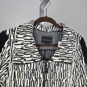 Tonia DeBellis Black Ivory Textured Zip-Front Jacket – Size M