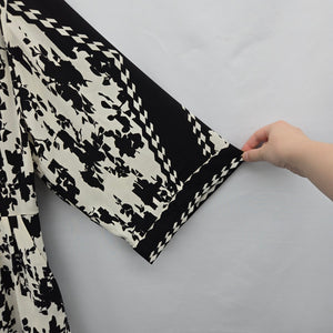 Cabi 6369 X-Factor Wrap Dress Black & White Floral Print Size M