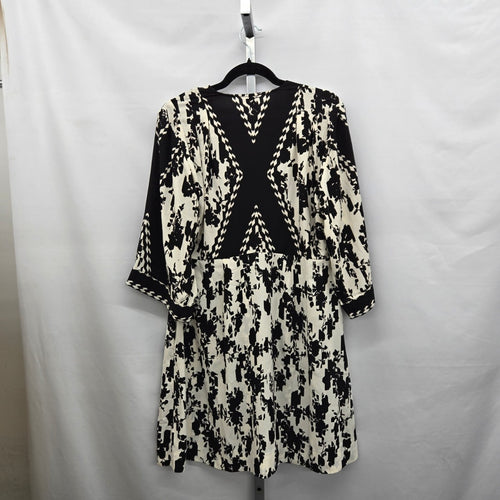 Cabi 6369 X-Factor Wrap Dress Black & White Floral Print Size M
