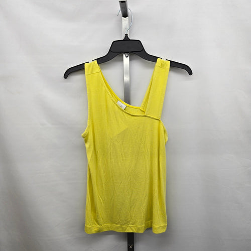 Cabi Radiant Citron Ribbed Asymmetrical Tank Top Size S