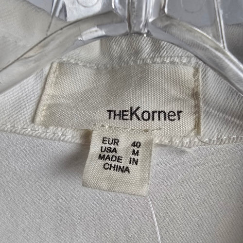 The Korner White Button-Front Oversized Shirt Jacket – Size M