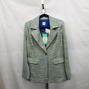 Cabi Presentation Tweed Blazer Green & Blue Pattern Size M