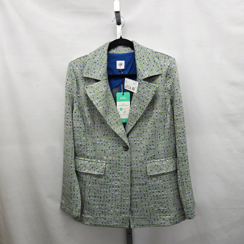 Cabi Presentation Tweed Blazer Green & Blue Pattern Size M