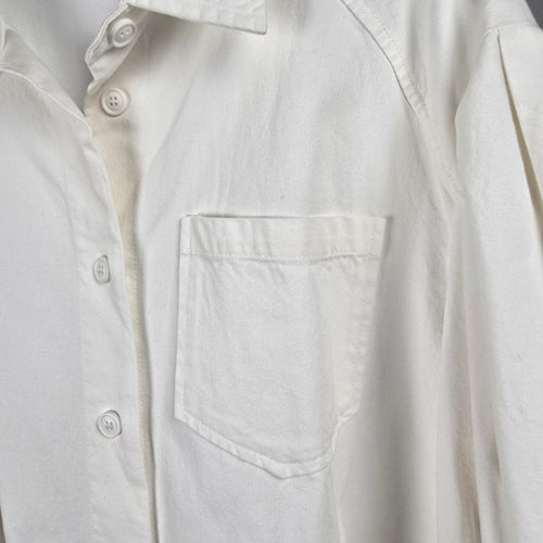 The Korner White Button-Front Oversized Shirt Jacket – Size M