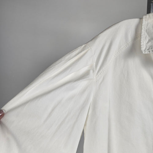 The Korner White Button-Front Oversized Shirt Jacket – Size M