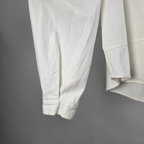 The Korner White Button-Front Oversized Shirt Jacket – Size M