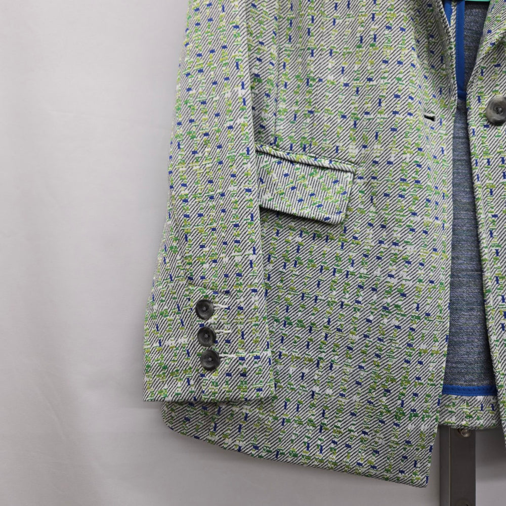 Cabi Presentation Tweed Blazer Green & Blue Pattern Size M